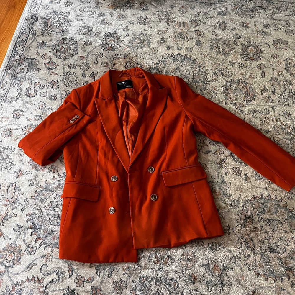 Pull & Bear burnt orange blazer oversized